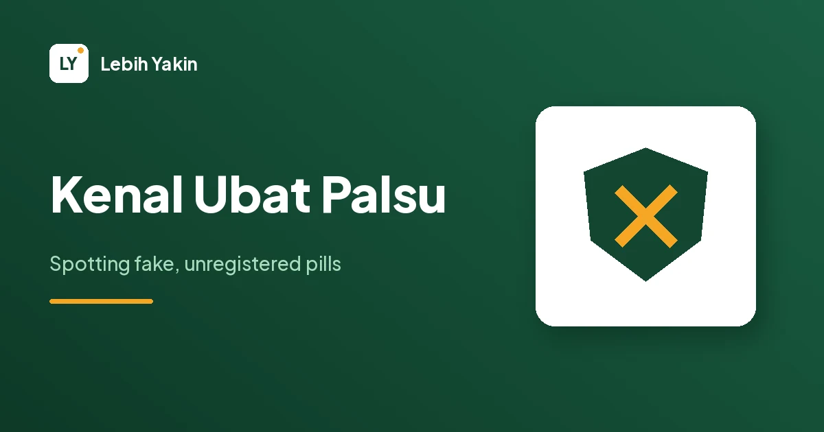 Ilustrasi perisai dengan tanda pangkah untuk artikel cara kenal ubat kuat palsu