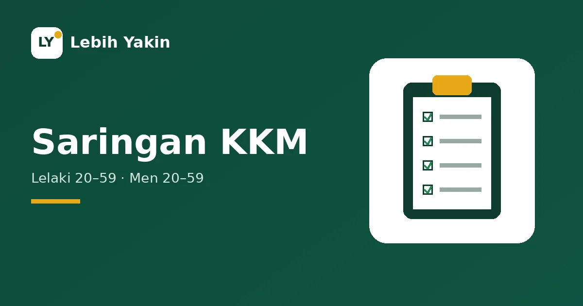 Ikon papan klip dengan senarai semak untuk artikel saringan kesihatan lelaki